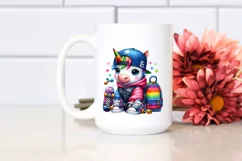 Colorful Skateboarder Unicorn PNG Product Image 2