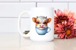 Cute Baby Cow Cup | Sublimation | Clipart Product Image 2