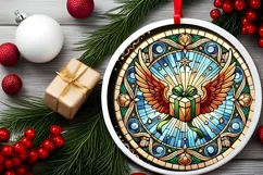 Round Christmas Ornament Sublimation|Clipart Product Image 1