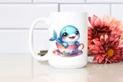 Colorful Baby Shark in Tea Cup | Clipart Product Image 2