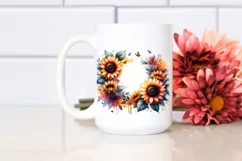 Vibrant Sunflower Floral Frame PNG Product Image 2