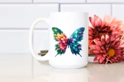 Abstract Vibrant Butterfly Flowers PNG Product Image 2