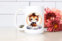 Cute Baby Tiger on Cloud for Halloween PNG Product Image 2