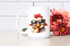 Funny Rooster Lamb Watercolor | Clipart Product Image 2