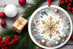 Round Christmass Ornament PNG Product Image 2