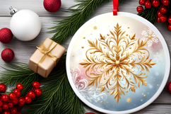 Round Christmass Ornament PNG Product Image 2