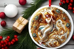 Round Christmas Ornament Sublimation|Clipart Product Image 1