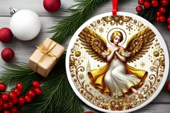 Round Christmas Ornament Sublimation|Clipart Product Image 1