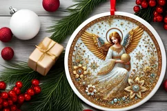 Round Christmas Ornament Sublimation|Clipart Product Image 1