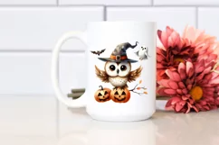 Funny Halloween Clipart with Owl PNG Product Image 2