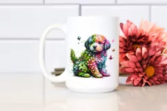 Abstract Vibrant Puppy Flowers Splashes PNG Product Image 2