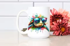 Sublimation, png, summer, sticker, flower, turtle, quirky, Product Image 2