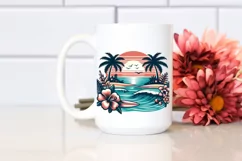 Sublimation, png, summer, sticker, flower, retro, tropical, Product Image 2