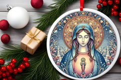 Round Christmass Ornament PNG Product Image 2