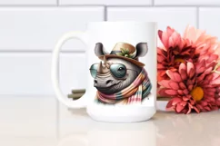 Funny Cute Rhino Scarf Sunglasses | Sublimation Clipart Product Image 2