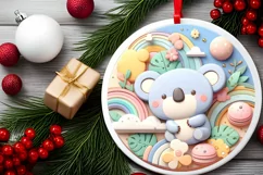 Round Christmas Ornament Sublimation|Clipart Product Image 2