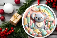 Round Christmas Ornament Sublimation|Clipart Product Image 2