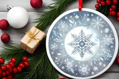 Round Christmas Ornament Sublimation|Clipart Product Image 2