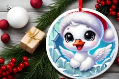 Round Christmas Ornament Sublimation|Clipart Product Image 1
