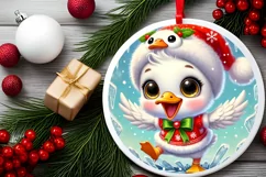 Round Christmas Ornament Sublimation|Clipart Product Image 1