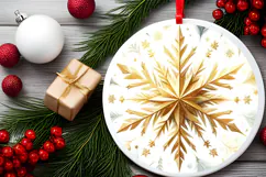 Round Christmass Ornament PNG Product Image 2