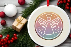 Round Christmas Ornament Sublimation|Clipart Product Image 1