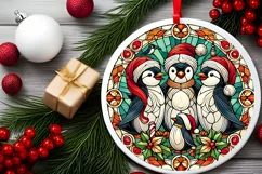 Round Christmas Ornament Sublimation|Clipart Product Image 1