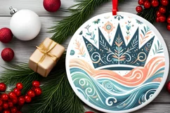 Round Christmas Ornament Sublimation|Clipart Product Image 1