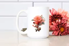 Detailed Gnome Camellia Flower | Sublimation | Clipart Product Image 2