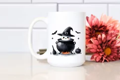 Funny Halloween Clipart with Cauldron PNG Product Image 2