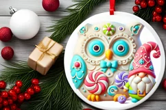 Round Christmas Ornament Sublimation|Clipart Product Image 1