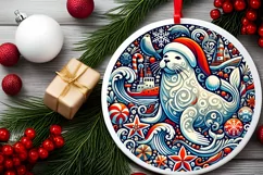 Round Christmas Ornament Sublimation|Clipart Product Image 1
