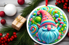 Round Christmass Ornament PNG Product Image 2