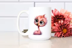 Baby Flamingo Standing Human Like | Sublimation Clipart Product Image 2