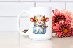 Smiling Highland Cow in Jar, PNG Product Image 2