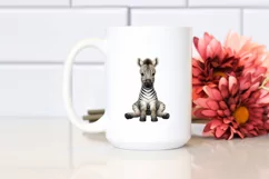 Funny Cute Baby Zebra Sitting | Clipart Product Image 2