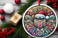 Round Christmas Ornament Sublimation|Clipart Product Image 1