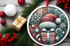 Round Christmas Ornament Sublimation|Clipart Product Image 1