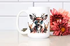 Funny Deer Portrait Rocker Sign | Sublimation Clipart Product Image 2