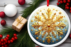 Round Christmass Ornament PNG Product Image 2