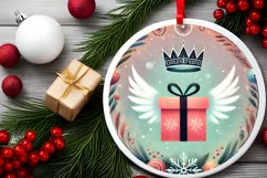 Round Christmas Ornament Sublimation|Clipart Product Image 1