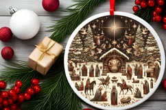 Round Christmas Ornament Sublimation|Clipart Product Image 2