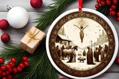 Round Christmas Ornament Sublimation|Clipart Product Image 2