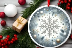 Round Christmas Ornament Sublimation|Clipart Product Image 1
