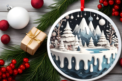 Round Christmass Ornament PNG Product Image 2
