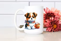 Vibrant Cute Baby Dog Halloween Clipart Product Image 2