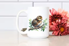 Vibrant Watercolor Baby Pheasant Branch Product Image 2