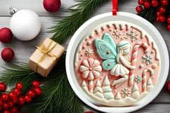 Round Christmas Ornament Sublimation|Clipart Product Image 1