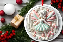Round Christmas Ornament Sublimation|Clipart Product Image 1