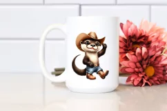Otter With Big Eyes and Cowboy Boots | Summer Clipart Product Image 2